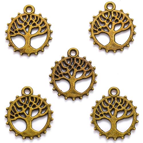 Pendentifs en alliage de zinc, arbre, Placage, DIY, plus de couleurs à choisir, 18x16mm, 100PC/sac, Vendu par sac