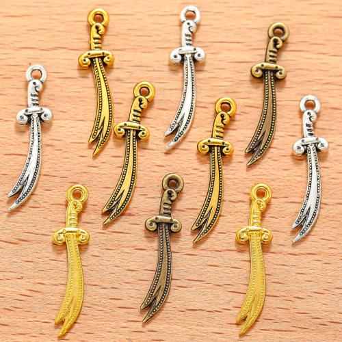 Tibetan Style Pendants, Sword, plated, DIY, more colors for choice, 25x6mm, 100PCs/Bag, Sold By Bag