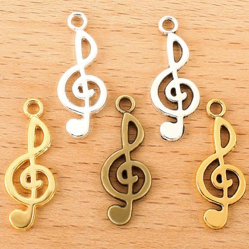 Tibetan Style Pendants, Music Note, plated, DIY, more colors for choice, 25x10mm, 100PCs/Bag, Sold By Bag