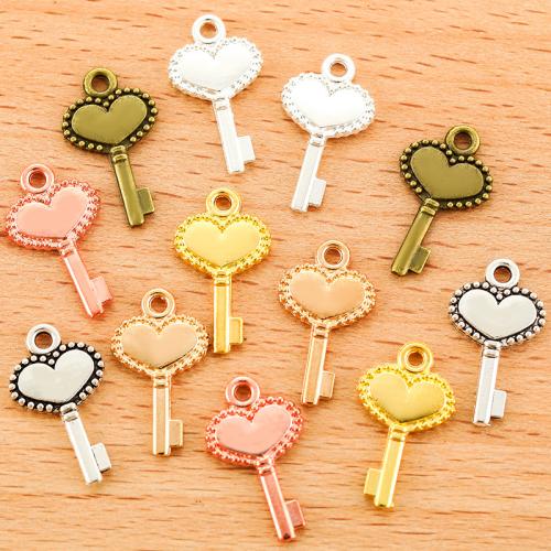 Tibetan Style Key Pendants, plated, DIY, more colors for choice, 18x10mm, 100PCs/Bag, Sold By Bag