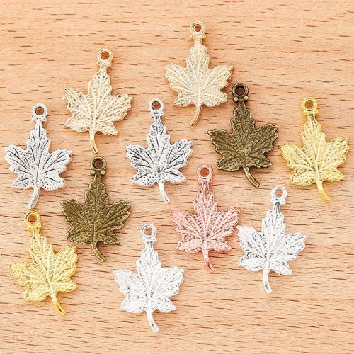 Pingentes de folha de liga de zinco, Maple Leaf, banhado, DIY, Mais cores pare escolha, 23x15mm, 100PCs/Bag, vendido por Bag