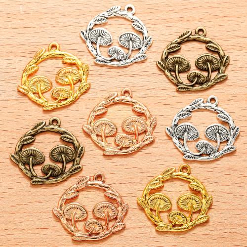 Pendentifs en alliage de zinc, champignon, Placage, DIY, plus de couleurs à choisir, 26x24mm, 100PC/sac, Vendu par sac