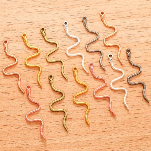 Tibetan Style Animal Pendants, Snake, plated, DIY, more colors for choice, 19x11mm, 100PCs/Bag, Sold By Bag