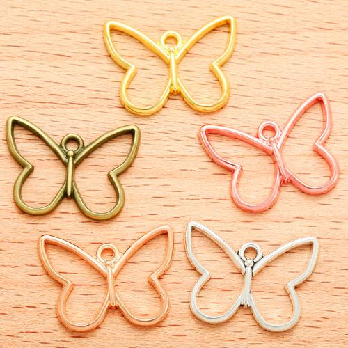 Tibetan Style Animal Pendants, Butterfly, plated, DIY, more colors for choice, 21x16mm, 100PCs/Bag, Sold By Bag