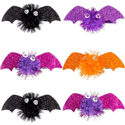 Nouveaux bijoux et décorations d'Halloween populaires, papier, avec alliage de zinc, Chauve-souris, moitié à la main, Halloween Design & pour femme, plus de couleurs à choisir, Vendu par PC