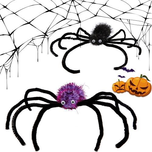 PET Spinka do włosów, ze Poliester & żelazo, Pająk, pół ręcznie, Halloween Design & dla obu płci, dostępnych więcej kolorów, sprzedane przez PC