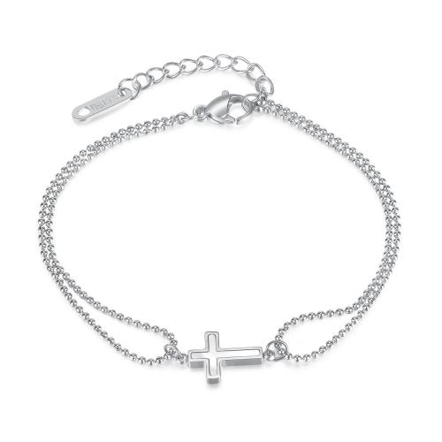 Stainless Steel Jewelry Bracelet 304 Stainless Steel with 60mm extender chain plated Double Layer & fashion jewelry & for woman Length 170 mm Sold By PC