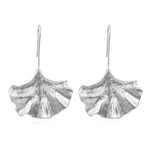 Boucles d'oreilles en alliage de zinc, Ginkgo Feuille, Placage, pour femme, plus de couleurs à choisir, Vendu par paire