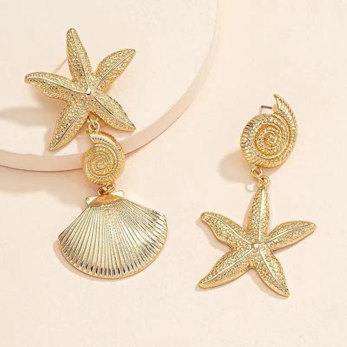 Asymmetric Earrings Zinc Alloy plated for woman gold Sold By Pair