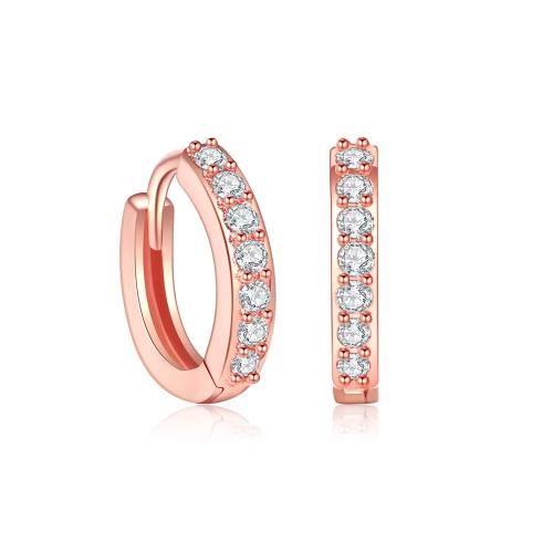 Cubic Zirconia Micro Pave Latão Brinco, cobre, banhado, micro pavimento em zircônia cúbica & para mulher, Mais cores pare escolha, vendido por par