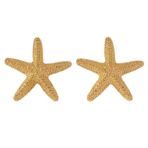 Øremærkning af zinklegeret stud, Zinc Alloy, Starfish, forgyldt, forskellige stilarter for valg & for kvinde, flere farver til valg, Solgt af par