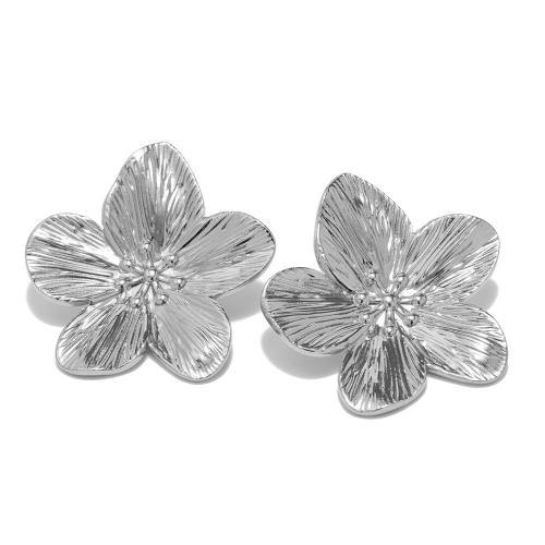 Tibetan Style Stud Earring, petals, plated, different styles for choice & for woman, more colors for choice, Sold By Pair