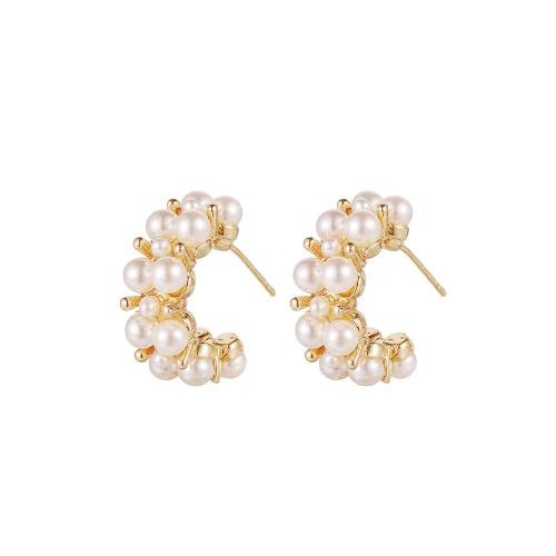 Lo zinco in lega Stud Earring, lega in zinco, placcato, per la donna, oro, Venduto da coppia