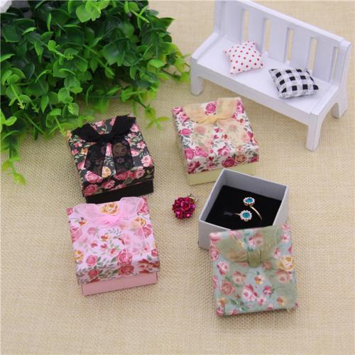 Jewelry Gift Box, Paper, dustproof & multifunctional, more colors for choice, 50x50x35mm, Sold By PC