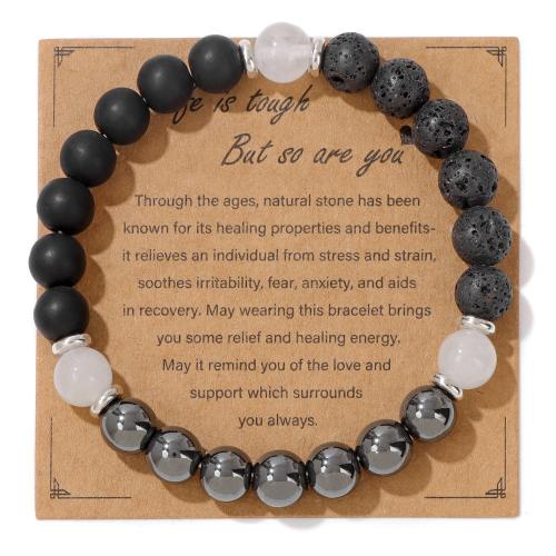 Gemstone Bracelets, Tibetan Style, with Natural Stone, handmade, Unisex & different styles for choice, more colors for choice, Sold By PC