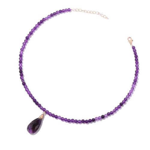 Collier bijoux de pierre gemme, alliage de zinc, avec Pierre naturelle, fait à la main, pour femme, plus de couleurs à choisir, Longueur:Environ 41-50 cm, Vendu par PC