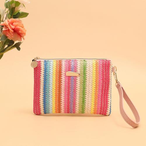 Clutch Bag, Straw, with Nylon, portable & for woman, more colors for choice, Sold By PC