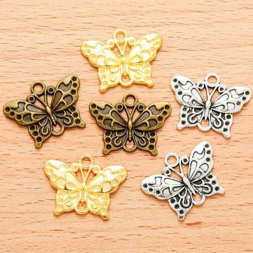 Animal Tibetan Style Connector, Butterfly, plated, DIY & 1/1 loop, more colors for choice, 25x19mm, 100PC/Bag, Sold By Bag