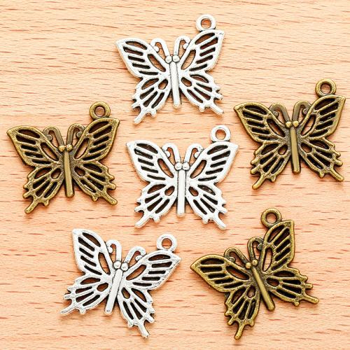 Tibetan Style Animal Pendants, Butterfly, plated, DIY & hollow, more colors for choice, 20x19mm, 100PC/Bag, Sold By Bag