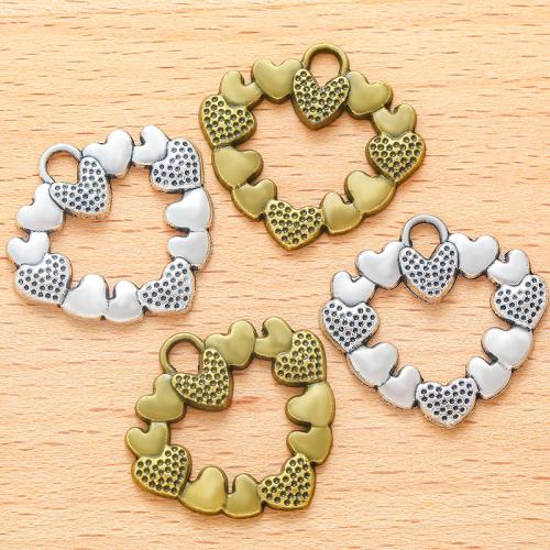 Zinc Alloy Heart Pendants plated DIY & hollow Sold By Bag