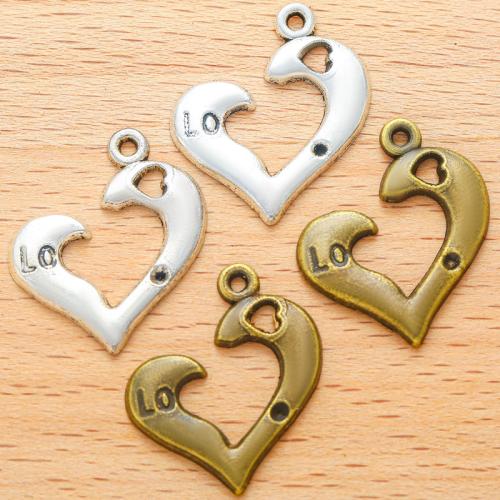 Ciondoli a cuore in lega di zinco, lega in zinco, placcato, DIY, nessuno, 22x21mm, 100PC/borsa, Venduto da borsa