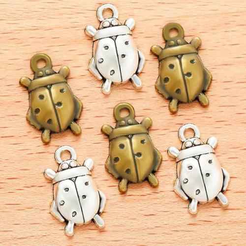 In lega di zinco animali pendenti, lega in zinco, Coccinella, placcato, DIY, nessuno, 18x11mm, 100PC/borsa, Venduto da borsa