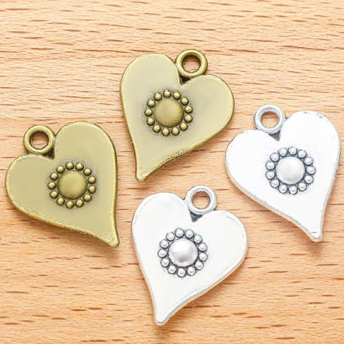 Tibetan Style Heart Pendants, plated, DIY, more colors for choice, 19x15mm, 100PC/Bag, Sold By Bag