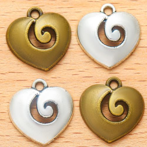 Tibetan Style Heart Pendants, plated, DIY & hollow, more colors for choice, 16x15mm, 100PC/Bag, Sold By Bag