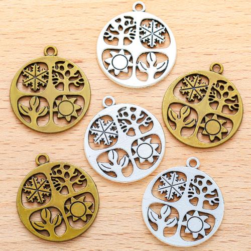 Tibetan Style Pendants, Round, plated, DIY, more colors for choice, 28x25mm, 100PC/Bag, Sold By Bag