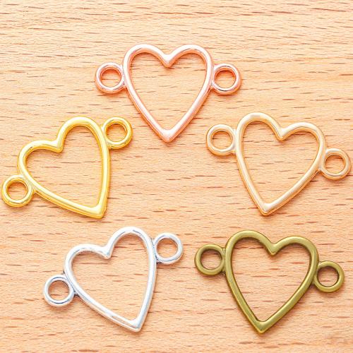 Heart Tibetan Style Connector, plated, DIY & 1/1 loop, more colors for choice, 23x16mm, 100PC/Bag, Sold By Bag