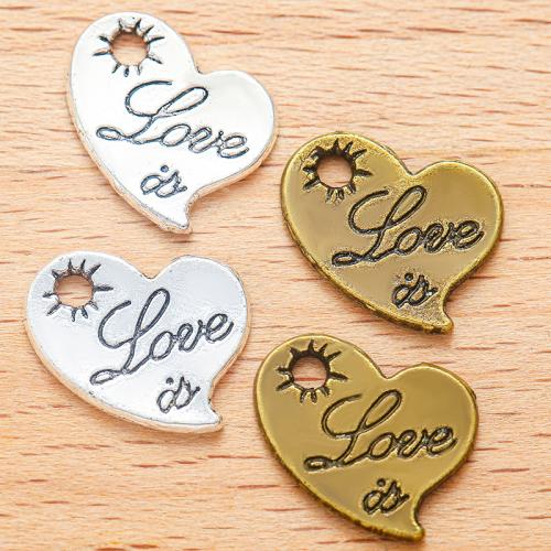 Ciondoli a cuore in lega di zinco, lega in zinco, placcato, DIY, nessuno, 14x11mm, 100PC/borsa, Venduto da borsa