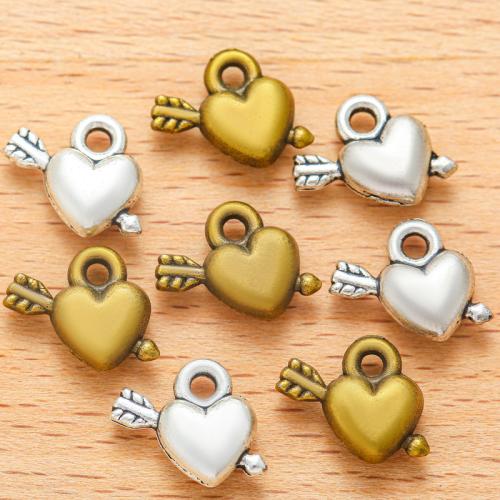 Ciondoli a cuore in lega di zinco, lega in zinco, placcato, DIY, nessuno, 10x13mm, 100PC/borsa, Venduto da borsa