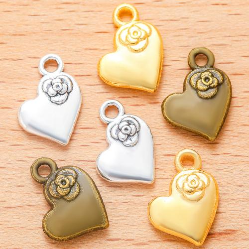 Tibetan Style Heart Pendants, plated, DIY, more colors for choice, 14x13mm, 100PC/Bag, Sold By Bag