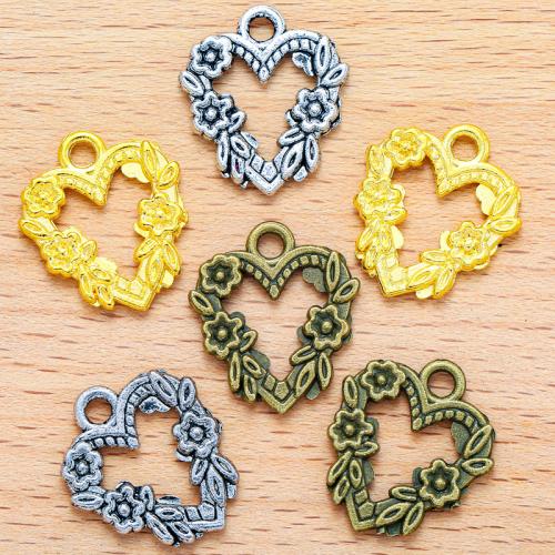 Tibetan Style Heart Pendants, plated, DIY & hollow, more colors for choice, 21x18mm, 100PC/Bag, Sold By Bag