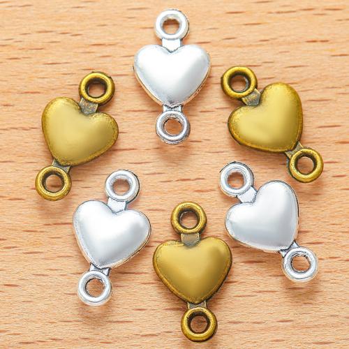 Heart Tibetan Style Connector, plated, DIY & 1/1 loop, more colors for choice, 15x8mm, 100PC/Bag, Sold By Bag