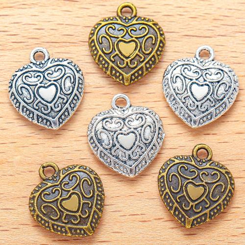 Tibetan Style Heart Pendants, plated, DIY, more colors for choice, 16x14mm, 100PC/Bag, Sold By Bag