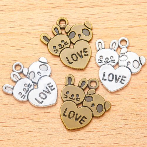 Tibetan Style Heart Pendants, plated, DIY, more colors for choice, 20x18mm, 100PC/Bag, Sold By Bag