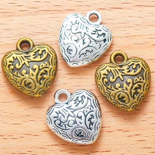 Tibetan Style Heart Pendants, plated, DIY, more colors for choice, 17x15mm, 100PC/Bag, Sold By Bag