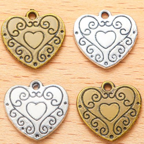 Ciondoli a cuore in lega di zinco, lega in zinco, placcato, DIY, nessuno, 19x19mm, 100PC/borsa, Venduto da borsa