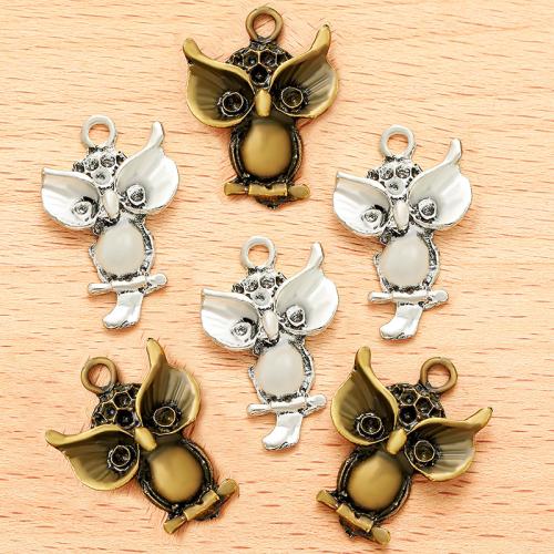 Tibetan Style Animal Pendants, Owl, plated, DIY, more colors for choice, 27x18mm, 100PC/Bag, Sold By Bag