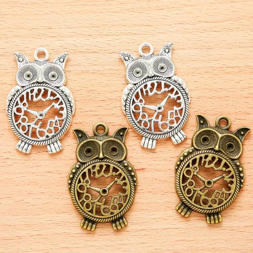 Tibetan Style Animal Pendants, Owl, plated, DIY, more colors for choice, 49x31mm, 100PC/Bag, Sold By Bag