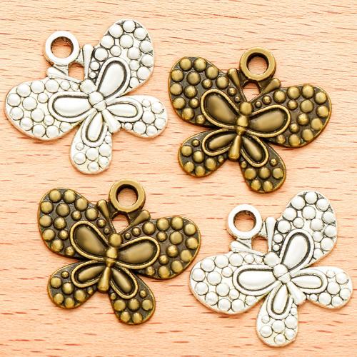 Tibetan Style Animal Pendants, Butterfly, plated, DIY, more colors for choice, 25x21mm, 100PC/Bag, Sold By Bag