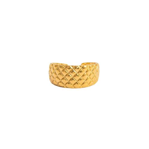 304 Stainless Steel Cuff Finger Ring, 18K gold plated, different styles for choice & for woman, US Ring Size:6-8, Sold By PC