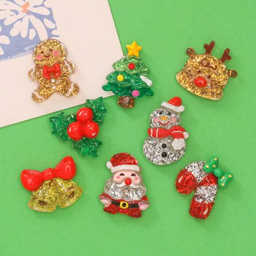 Hair Accessories DIY Findings, Resin, Christmas Design & different styles for choice, more colors for choice, Sold By PC