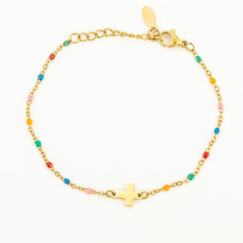 Bijoux bracelet en acier inoxydable, Acier inoxydable 304, bijoux de mode & pour femme, plus de couleurs à choisir, Longueur:Environ 21 cm, Vendu par PC