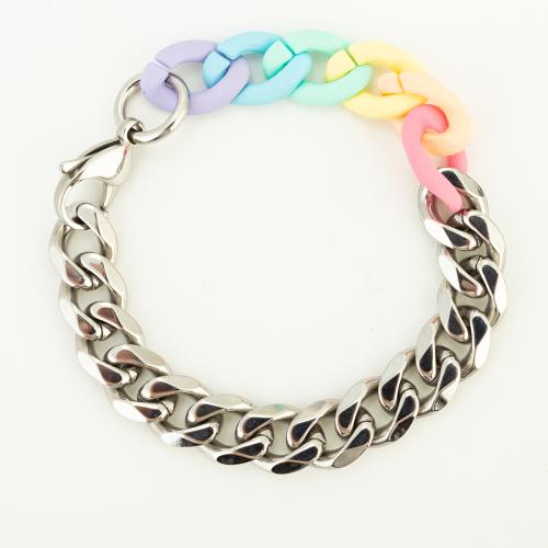 Stainless Steel Jewelry Bracelet, 304 Stainless Steel, fashion jewelry & Unisex, Length:Approx 19.5 cm, Sold By PC