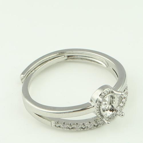 Brass Bezel Ring Base, DIY & different styles for choice & micro pave cubic zirconia, Sold By PC