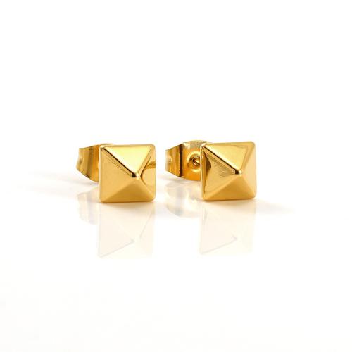 Stainless Steel Stud Earrings 304 Stainless Steel 18K gold plated fashion jewelry & for woman golden Sold By PC