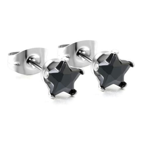 Stainless Steel Stud Earrings 304 Stainless Steel Star fashion jewelry & for woman & with rhinestone Sold By Bag