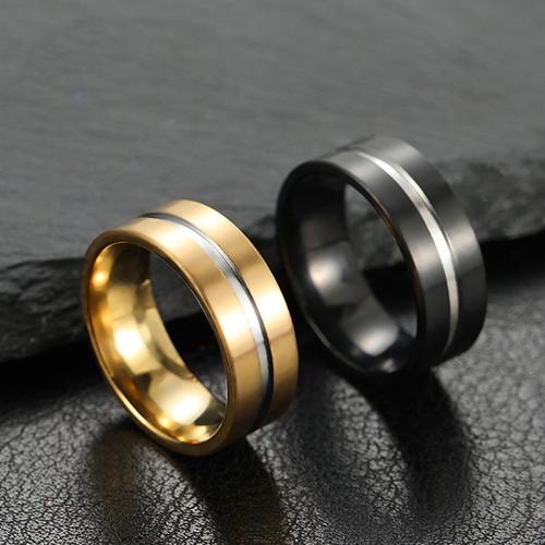 Couple Finger Rings, 304 Stainless Steel, fashion jewelry & Unisex & different size for choice, more colors for choice, width 8mm, Sold By PC